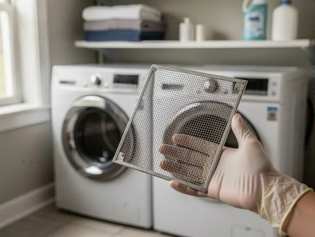 Alafaya Dryer Vent Cleaning specialist performing detailed lint trap cleaning service in Alafaya